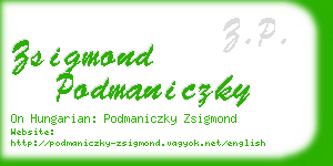 zsigmond podmaniczky business card